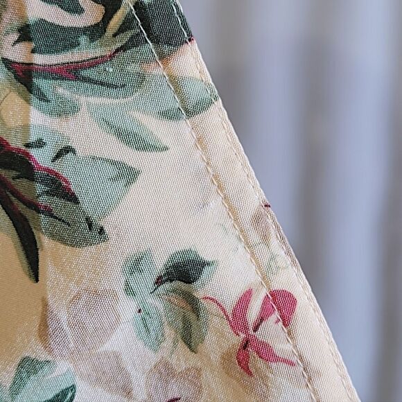 Vtg 90s LRL silk ecru floral wrap skirt - Picture 14 of 14